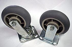 New 6â€x 2â€ rnd gray/non marking thermoplt casterw/brake