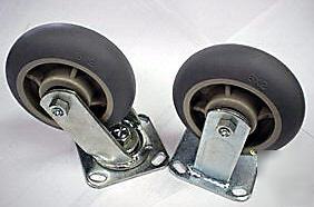 New 6â€x 2â€ rnd gray/non marking thermoplt casterw/brake