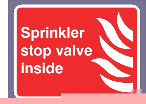 200X150 sprinkler stop valve inside sign (0208)