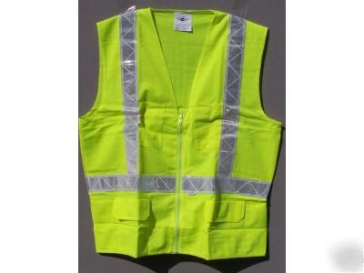 36 ea class ii 2 ansi osha traffic safety vest lime l 