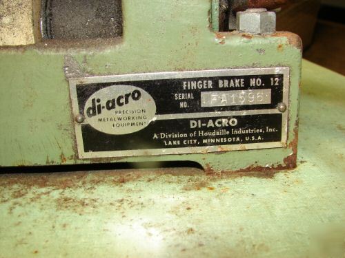 Diacro di-acro no 12 precision finger leaf brake press 