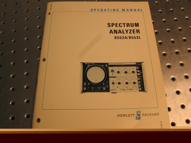 G30963 hp 8552A / 8553L operating manual