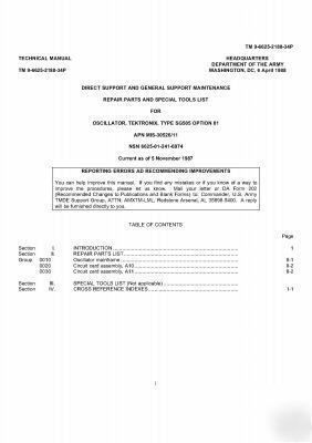 Tek tektronix SG505 option 01 maintenance repair manual