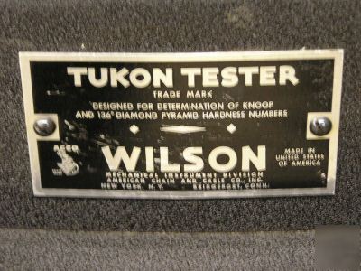 Wilson tukon fb automatic cycle microhardness tester mo