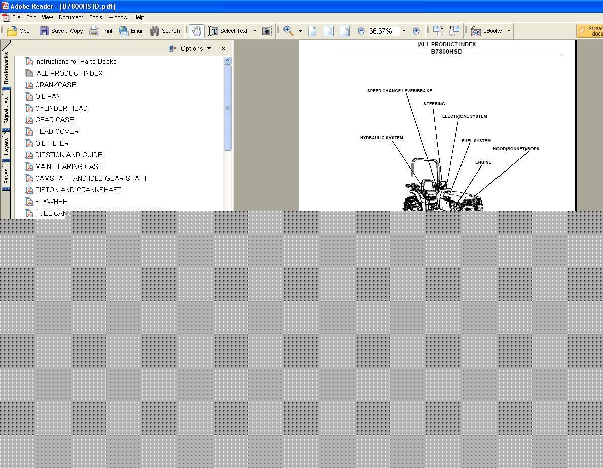 Kubota B7800HSD parts manual - we have other manuals