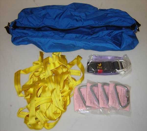 Lot of 2 - pmi pickoff strap/webbing/carabiner kits 