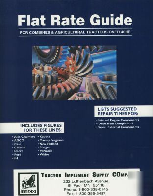 Flat rate guide for combines and agricultural tractors