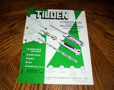 1973 tilden konkrete kore & masonry drills brochure 