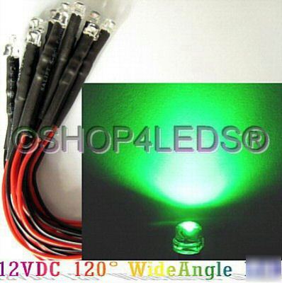 30PC 12V 4.8MM 12KMCD green led car,pc,rv,diy 120Â°+