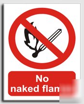 No naked flame sign-semi rigid-200X250MM(pr-011-re)