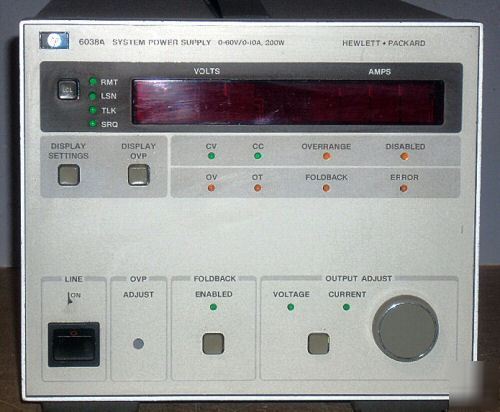 Agilent / hp 6038A autoranging dc power supply 60V/10A