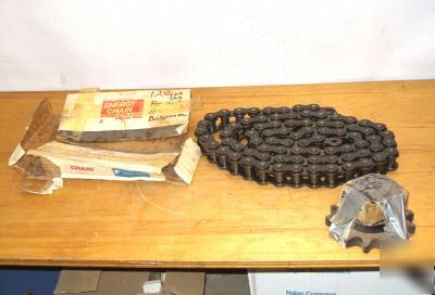 New acme #120X10 foot roller chain w/sprocket+bushing 