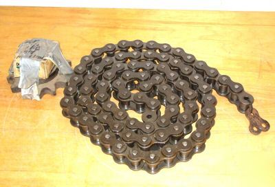 New acme #120X10 foot roller chain w/sprocket+bushing 