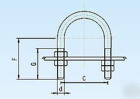 Zinc plated steel u-bolts - M16 ( 5/8