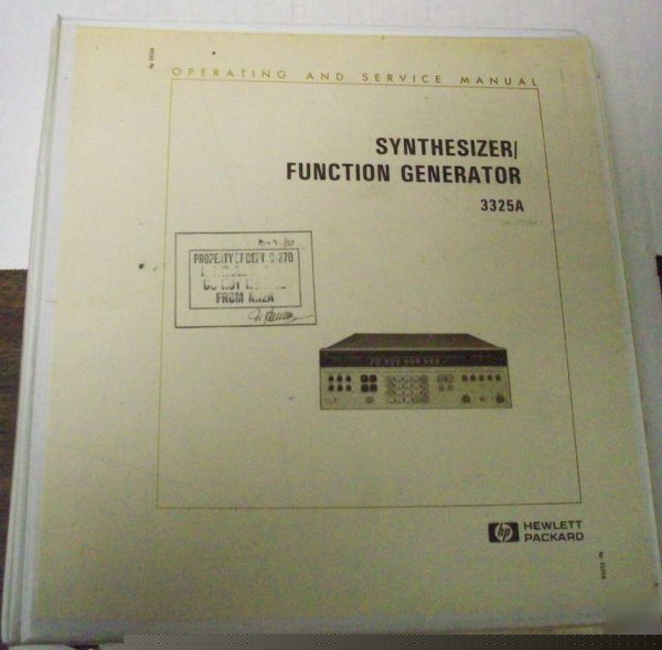 Hp 3325A operating and service manual - $5 shipping 