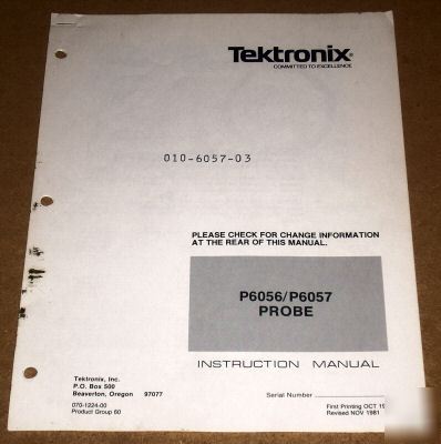 Tektronix P6056 / P6057 ops & service man.070-1224-00