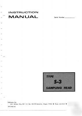 Tek tektronix S3 s-3 operation & service manual