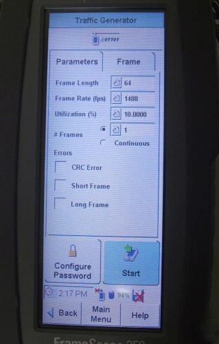 Agilent framescope 350 network performance analyzer