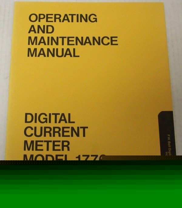 F.w. bell 1776 digital current meter op/svc manual