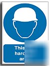 Hard hat area sign-s. rigid-300X400MM(ma-037-rm)