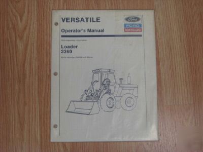 New holland versatile 2360 loader operators manual