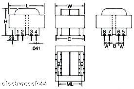 Pcb mount transformer 36 va rating 20VAC output voltage