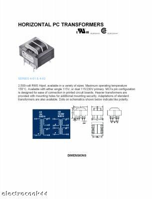 Pcb mount transformer 36 va rating 20VAC output voltage