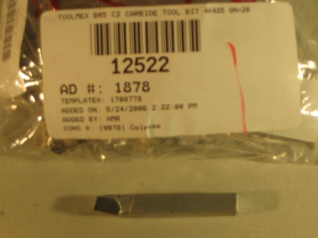 Toolmex BR5 C2 carbide tool bit 4K485 qn=20