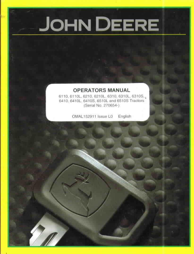 John deere operator's manual 6110 6210 6310S tractor nm