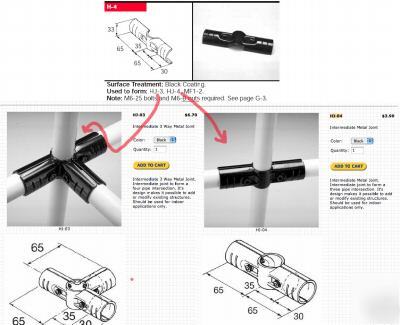 New 12 creform joint pieces (# H4) to fit 28MM od pipe