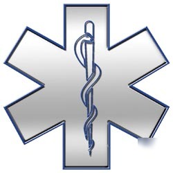 Red Reflective Vinyl Star Of Life Decal – 2 Inch, EMS EMT Fire Helmet Or Car, Made USA