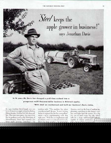 1949 steel ad-jonathan davis bolton massachusetts apple