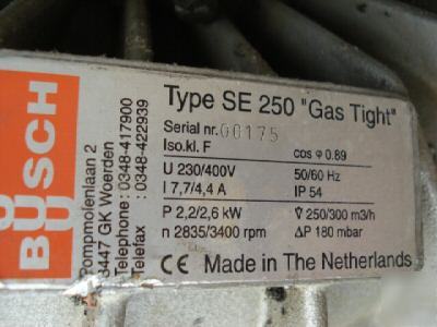 Busch SE250 gas tight pump