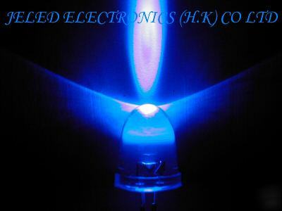 New 50X 10MM super bright blue led lamp 40KMCD f/sh