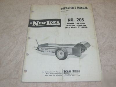 New idea operator manual no 205 pto manure spreader