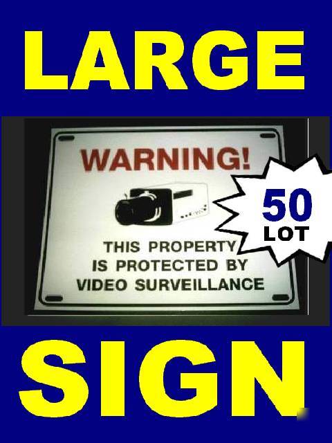 Security cctv camera warning sign 50 lot indoor outdoor