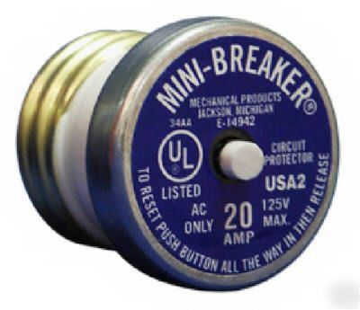 243071 15A mini circuit breaker, screw in, resettable