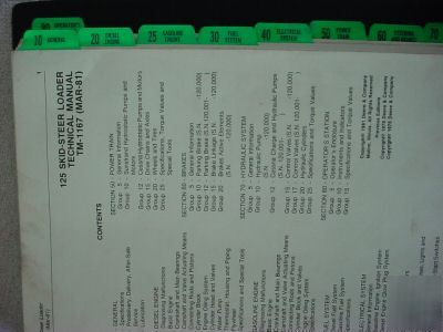 John deere 125 skid-steer loader tech. repair manual