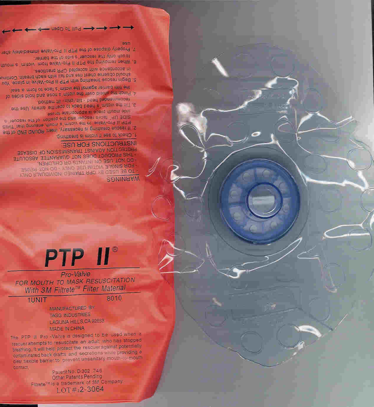 Ptp ii pro-valve for cpr - eliminate mouth contact
