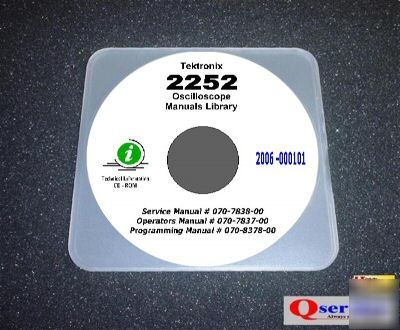 Tektronix tek 2252 service+operators+program manuals cd