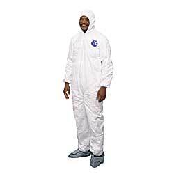 Wise disposable tyvek hooded coverall zip safety wear l