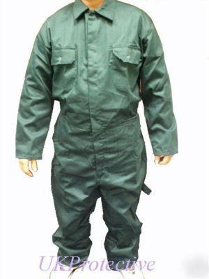 Green stud front boiler suit, overall, workwear - 2XL