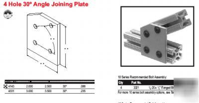 #4331 4-hole 30DEG.angle plate(80/20 inc)alum. ext.