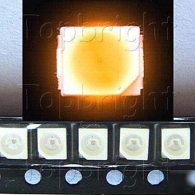 New 50 pcs plcc-2 power top smd smt 1300 mcd orange led 