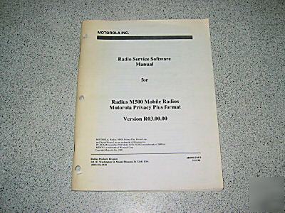 Motorola radius M500 rss manual R03 #6880901Z45