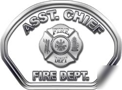 Fire helmet face decal 49 reflective asst. chief white