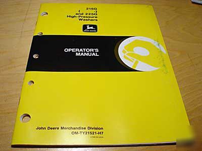 John deere 215G 225G pres washer operator's manual jd