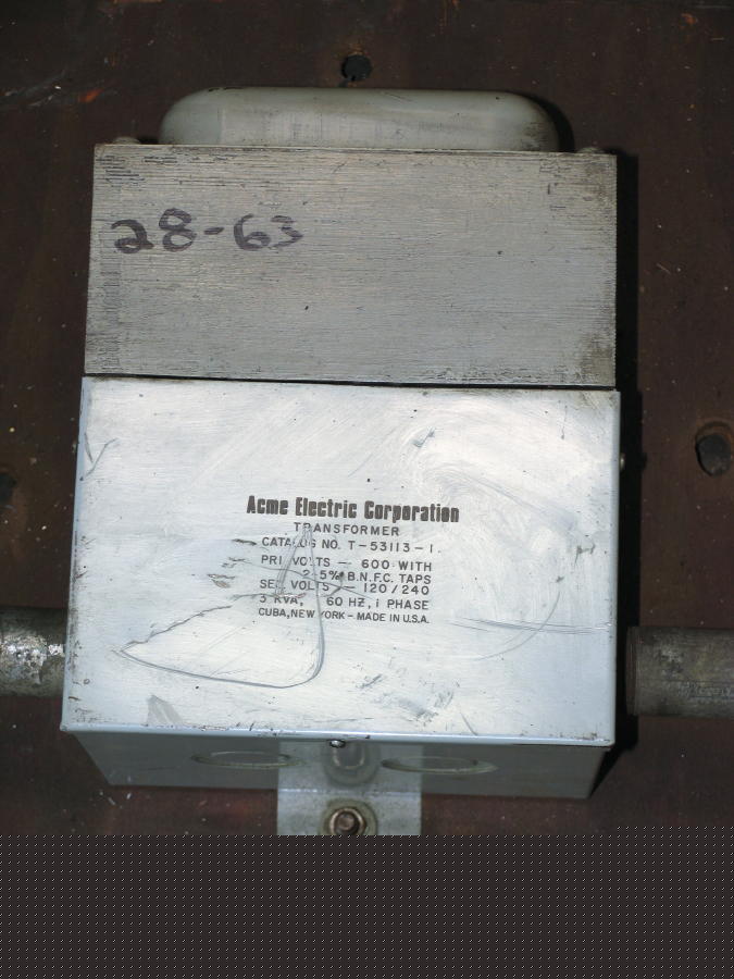 Acme electric 3 kva dry type transformer single phase
