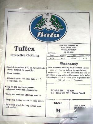 New bata tuftex 2XL yellow rubber bib overalls