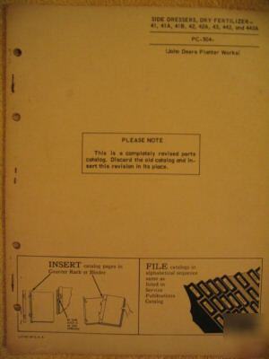 John deere 41 41A 41B 42 42A 43 442 442A parts manual